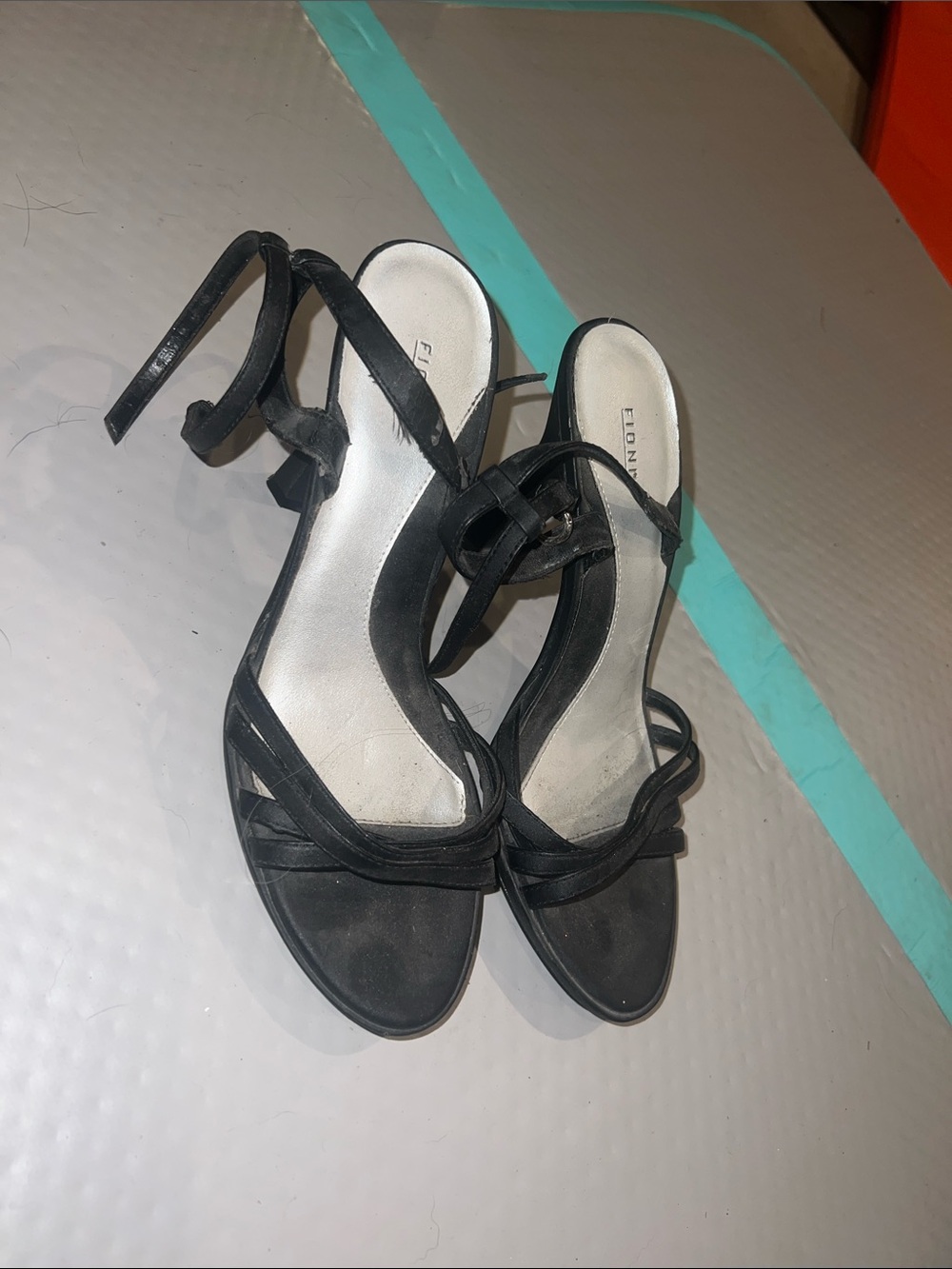 FIONI Clothing Black Strappy Ankle-Tie Heels
